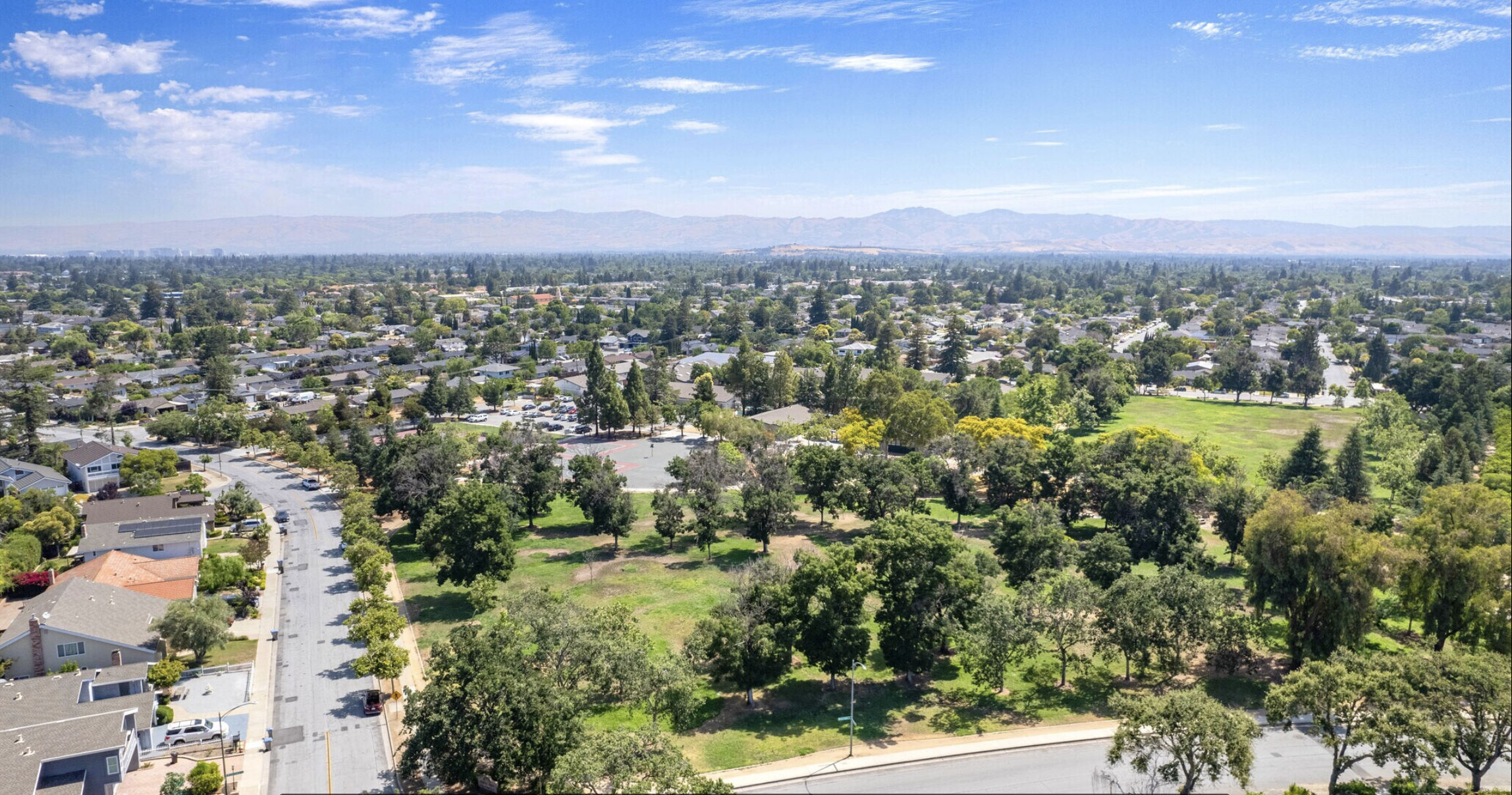 Bay Area neighborhood aerial view