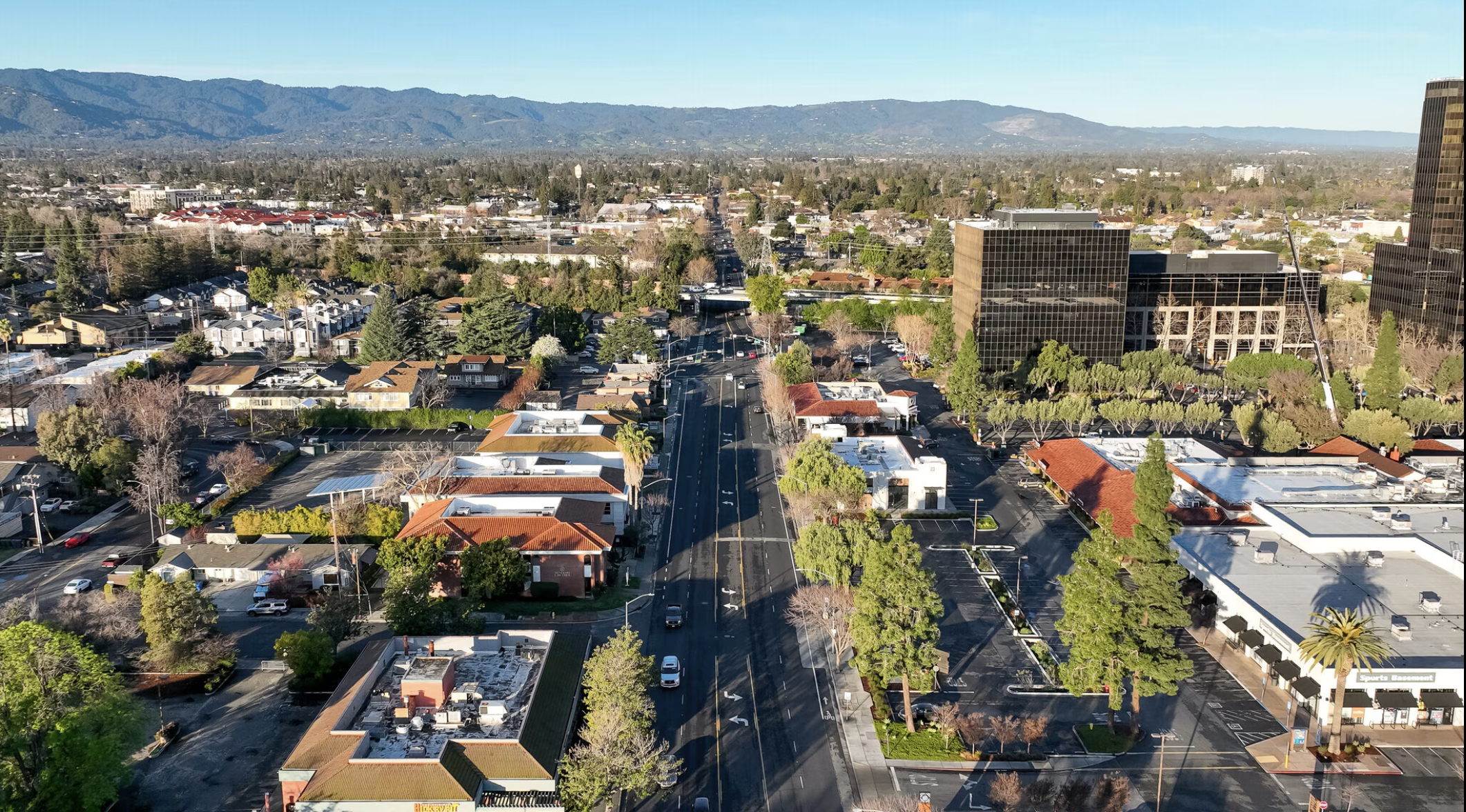 Campbell downtown aerial view
