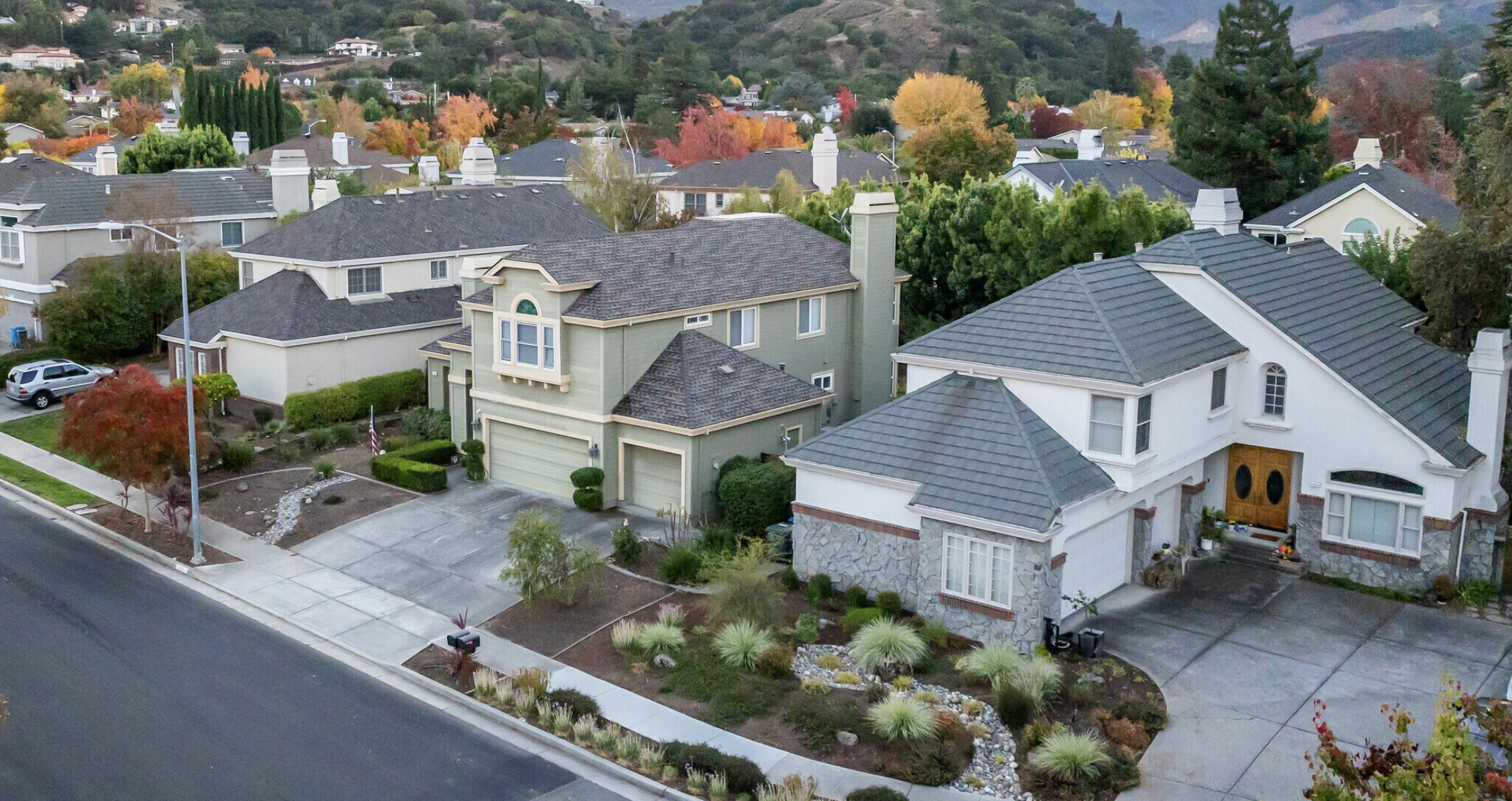 Cupertino neighborhood aerial view